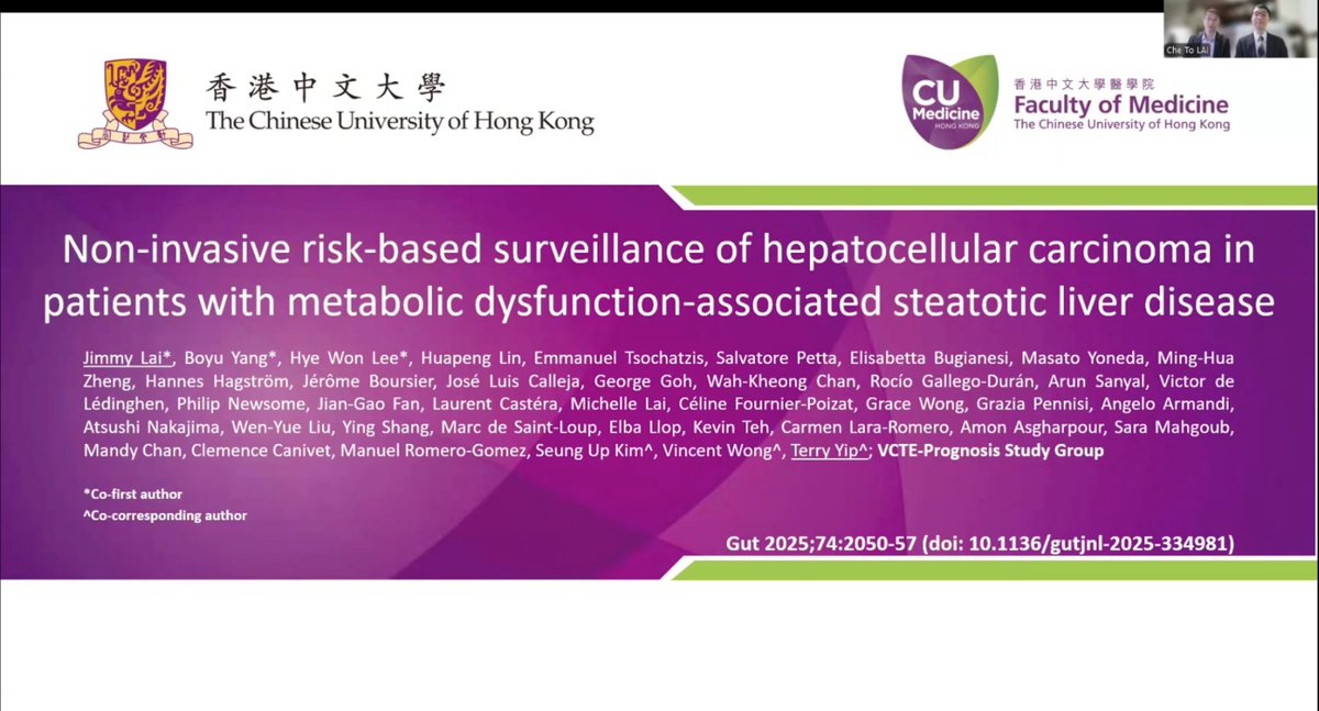 Gut_BMJ's tweet image. Fantastic #GUTVideo by @JimmyLaiCT @TerryYip12 @CUHKMedicine @CUHKGI on the paper by Lai et al entitled

"Non-invasive risk-based surveillance of hepatocellular carcinoma in patients with metabolic dysfunction-associated steatotic liver disease" via

bit.ly/44k5yMY