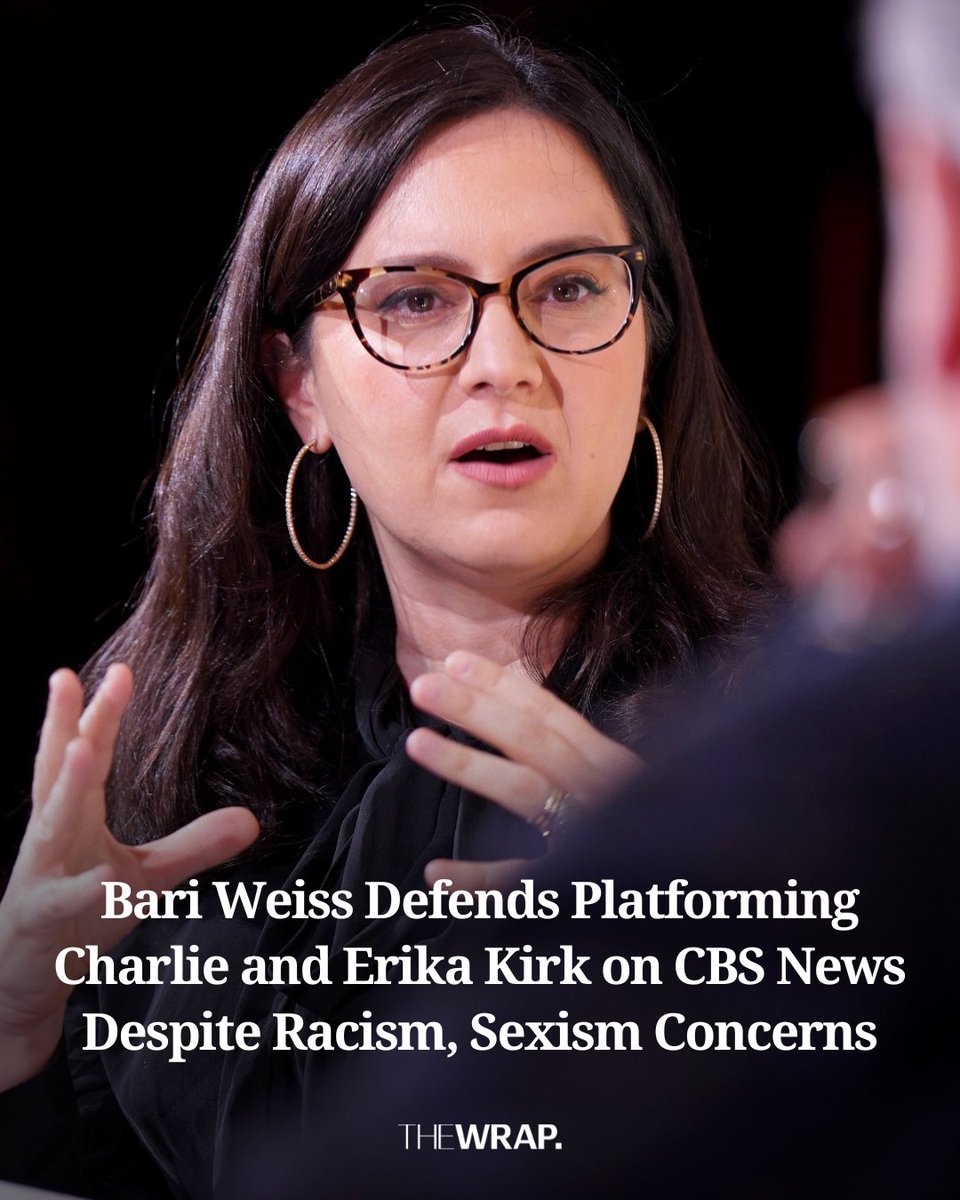 TheWrap's tweet image. "There are many things Charlie Kirk said in his life that I vehemently disagree with, but, to me, that’s not the point," #CBSNews editor-in-chief #BariWeiss said, defending her decision to platform Erika Kirk and her late husband during a recent town hall.

See more: