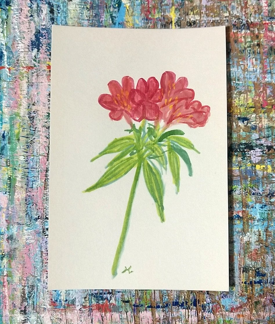 小さい絵と額の整理をする、 久々に水彩で描く（写真の絵はこれ）等々