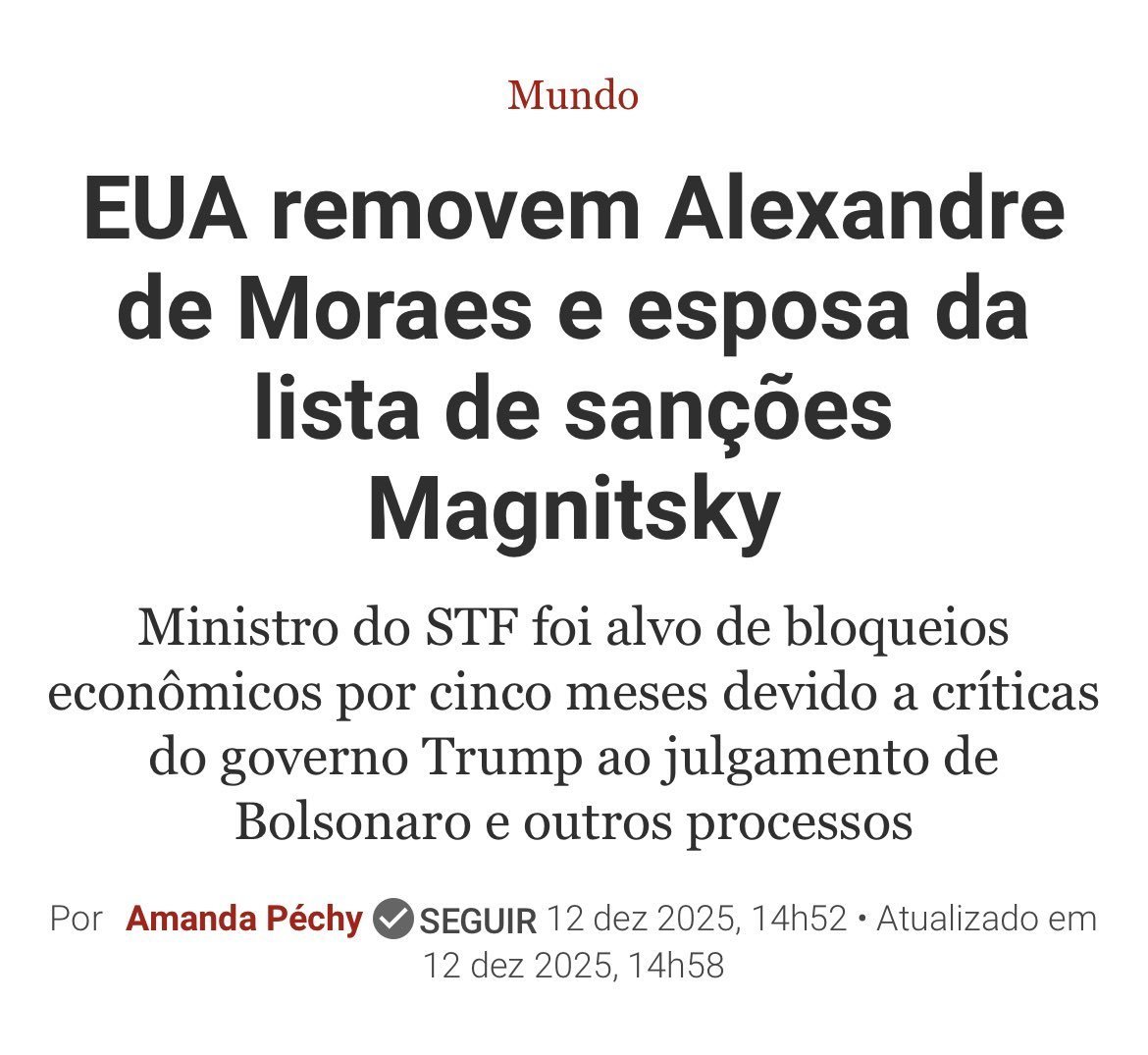 ALGUEM SABE QNDO Q A IMPRENSA DO BRASIL VAI FALA SOBRE COMO O LULA CONSEGUIU NEGOCIAR O FIM DA MAGNITSKY?
ALGUEM SABE Q PAIS DO MUNDO CONSEGUIU NEGOCIAR ISSO?
O LULA NERA HORRIVEL DE DIPLOMACIA???
Q Q TA ACONTECENDO AMIGOS PATRIOTAS????
