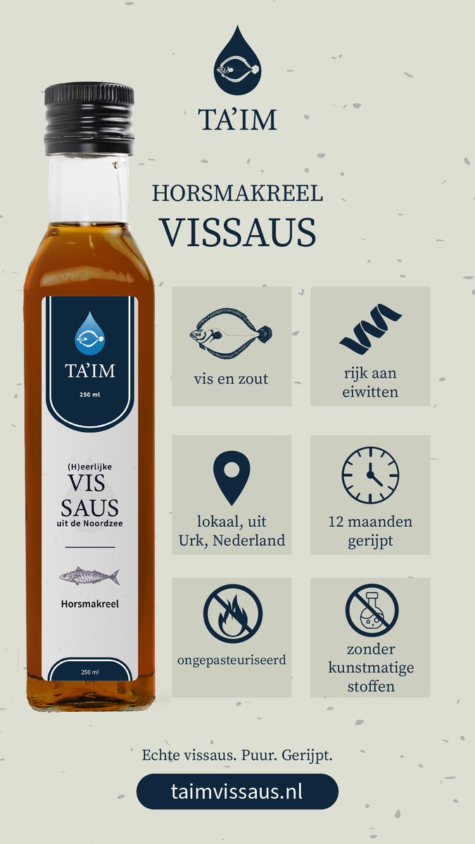 taimvissaus's tweet photo. 🌊 Maak  kennis met de unieke smaak van de Noordzee dankzij Ta'im horsmakreel vissaus! Deze vissaus, die bestaat uit slechts twee ingrediënten en 12  maanden heeft gerijpt, is niet alleen een populaire smaakmaker, maar ook  puur en rijk aan karakter. ⁠

#vissaus #horsmakreel https://t.co/OXtt8hzDfB