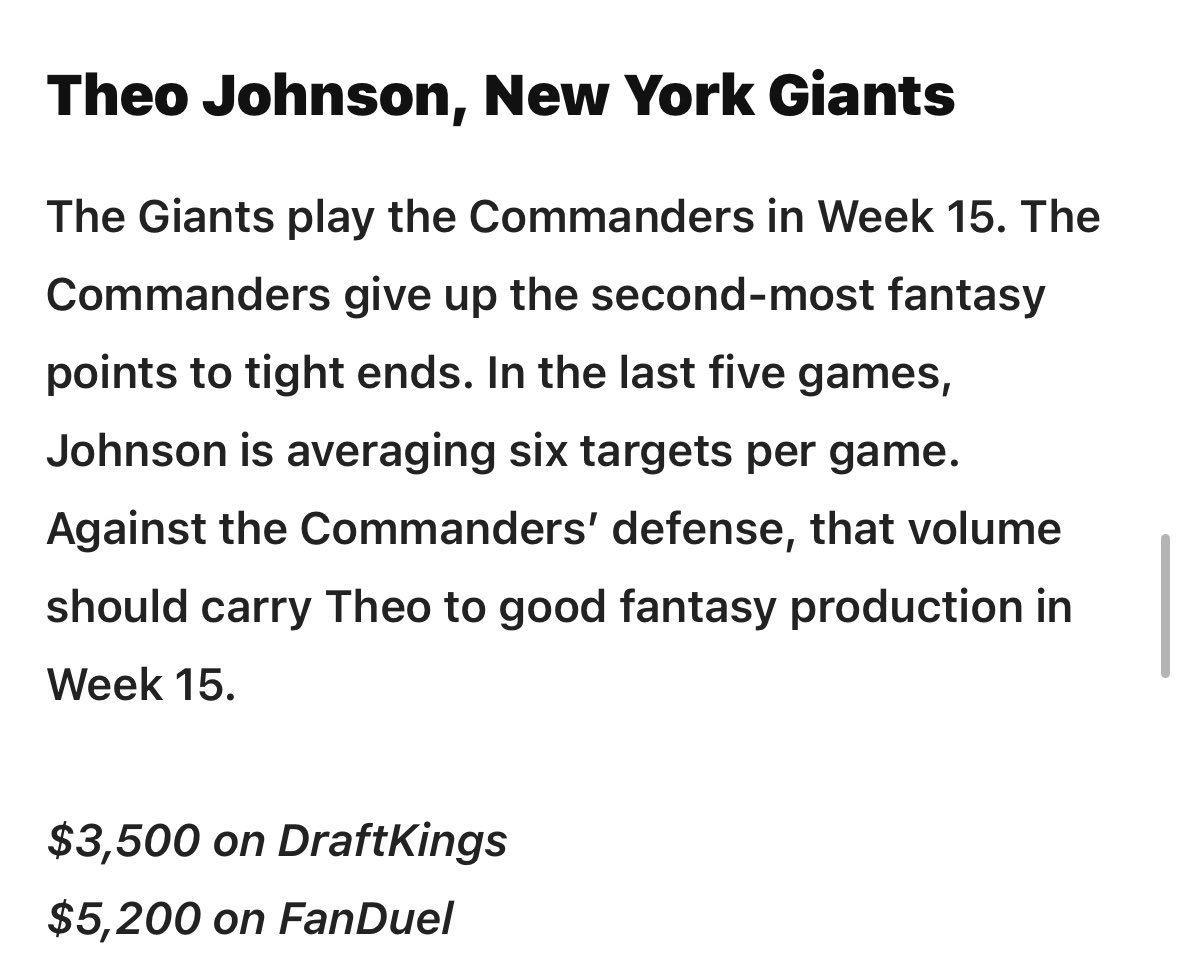 MikeReedyFF's tweet photo. @CoachAvery17U @drewmet_FF @AskTheFFC @EricNMoody @PPRFantasyTips @FantasyTender @FFHitman @JakesFFootball I like Chris Rodriguez and the Johnsons Juwan and Theo.
I have a write up on Juwan in Late Slate but here is what I have in Theo from #MMHB https://t.co/G2Vx0jscuN