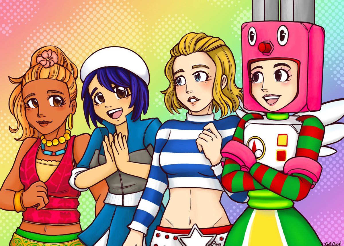 Reuploaded because I wanted to fix a few things with everyone’s faces. Old DDR SN1 sketch that I digitized. #ddr_art
