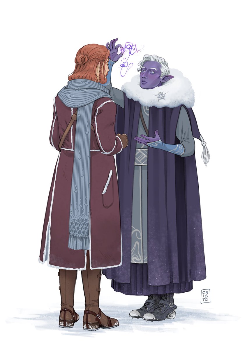 oriato_'s tweet image. The shadowgast Aeor morning preparations 🧡💜
#mightynein #Criticalrole