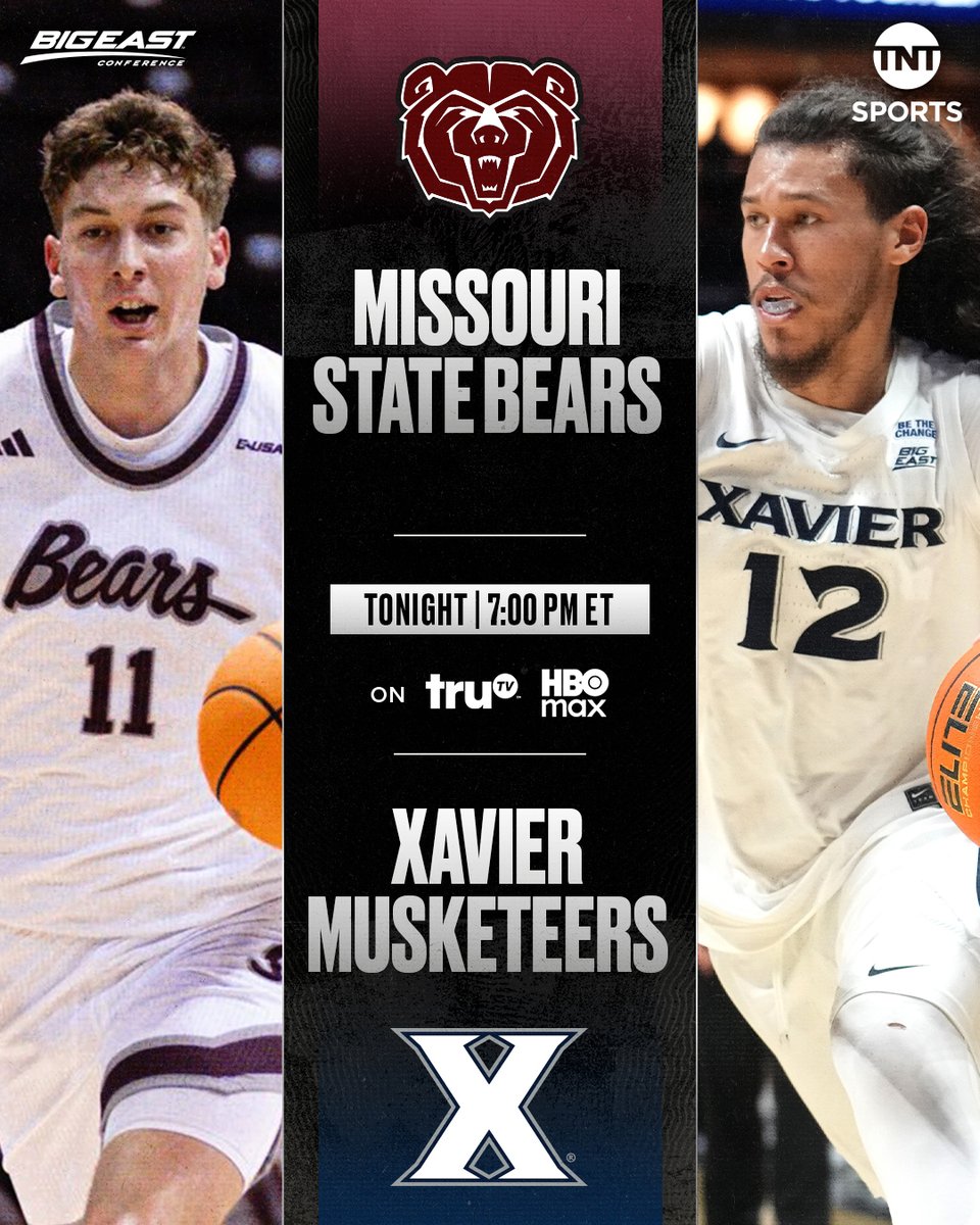 The Musketeers look for their fifth straight W as they take on the Bears 🏀
@MoStateMBB vs @XavierMBB // 7pm ET on truTV & HBO Max