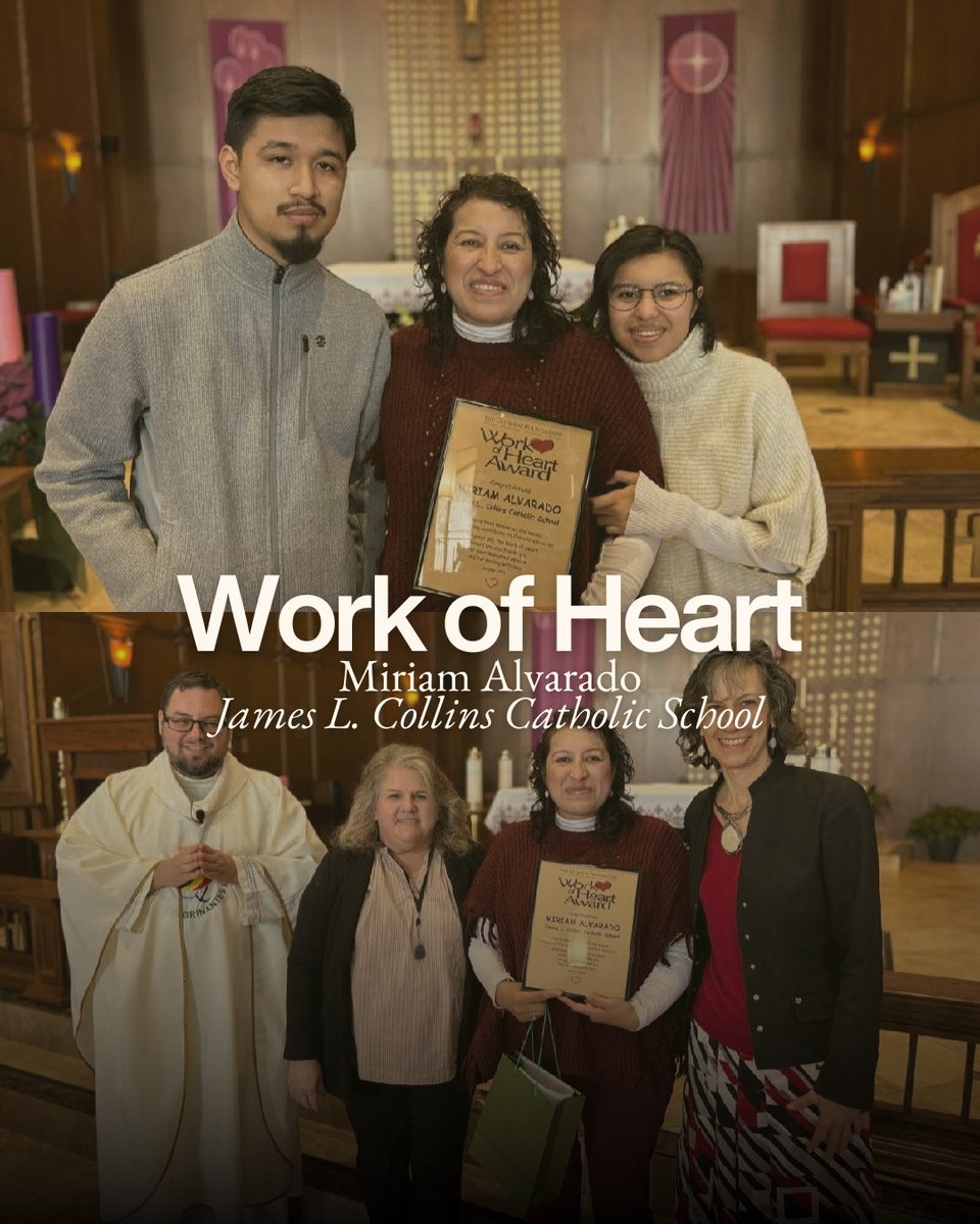 Miriam Alvarado, kindergarten teacher at James L. Collins, was granted a Work of Heart award for modeling a true Catholic educator who goes above and beyond both in and out of the classroom.

The full story, details and nomination forms, can be found here: catholicfoundation.com/where-kindness…