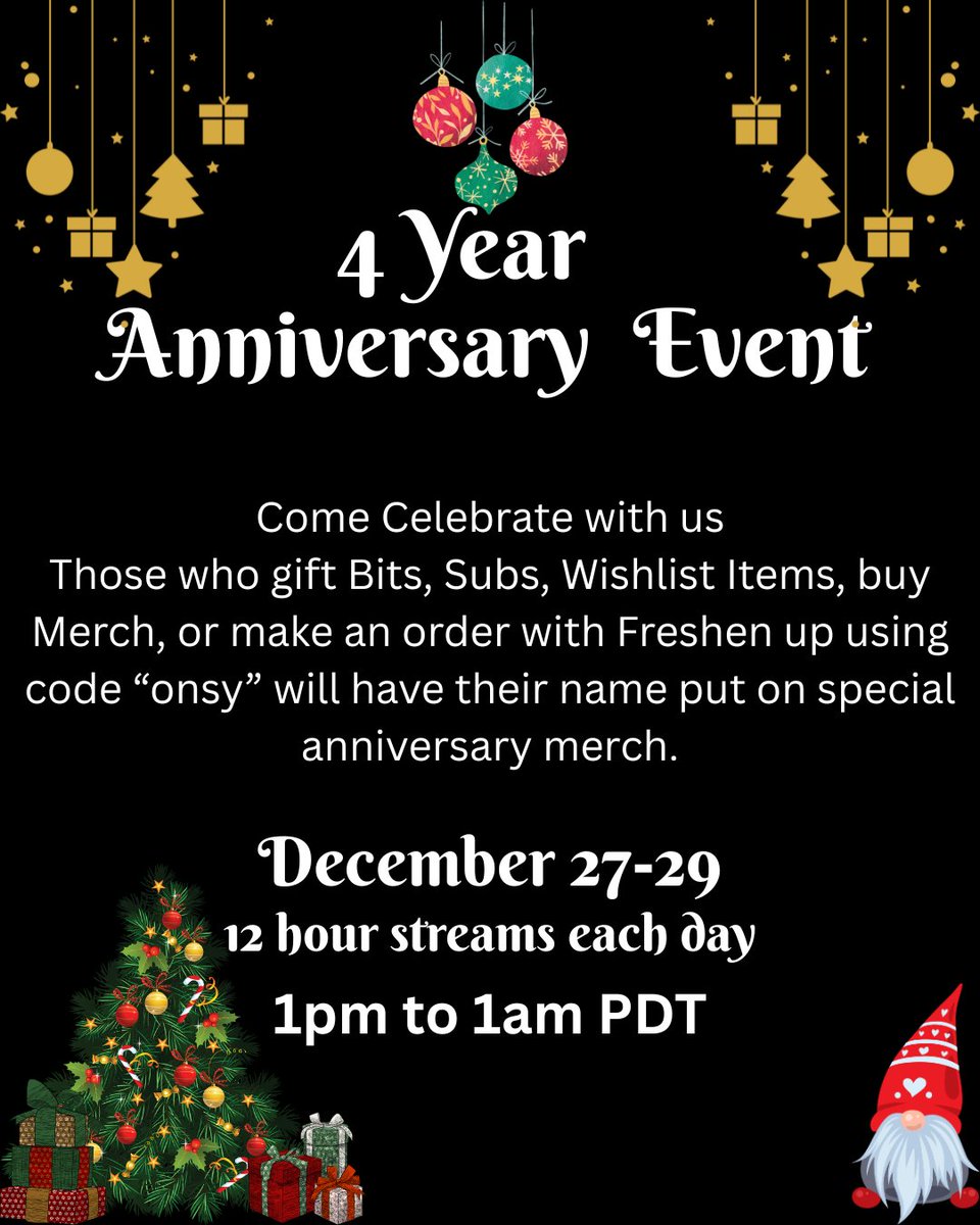 OT250's tweet photo. Change of dates for the anniversary stream as life things have happened. come join us on a new weekend after Christmas https://t.co/UZoZeQ7K0J