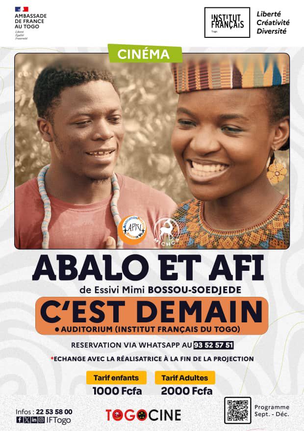 selfmmindustry's tweet photo. 🎬 Demain, vivez une belle histoire du cinéma togolais à l’Institut Français du Togo !
🎟️ Tarifs :
👧 Enfants : 1000 F CFA
👨‍🦱 Adultes : 2000 F CFA

📲 Réservez directement par WhatsApp au 93 52 57 51 https://t.co/OoXQUDAuzE