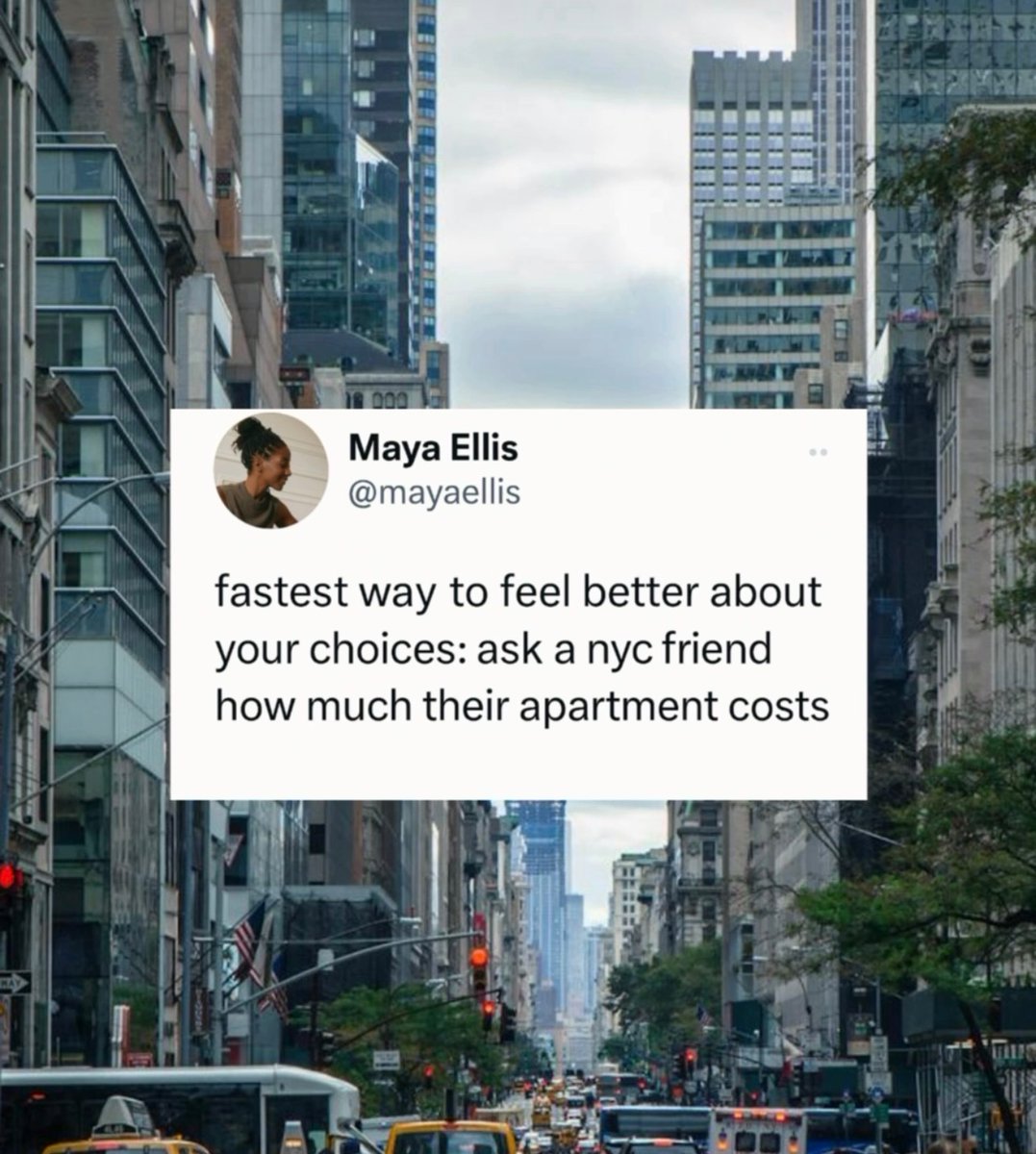 Finding good housing in NYC feels like playing the lottery.
Everyone knows someone who “got lucky.” Almost no one actually did.

There’s even a joke going around:
“Fastest way to feel better about your choices? Ask a NYC friend how much their apartment costs.”

And honestly…