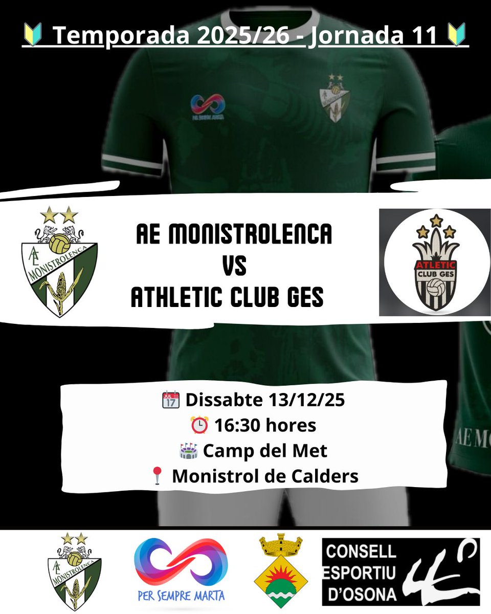 Avui és dia de partit al Camp del Met. A dos quarts de cinc <a href="/Monistrolenca16/">Monistrolenca</a> contra Athletic Club Ges