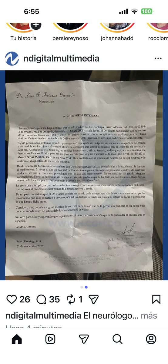 Díganle a este doctor , que se escribe tensión y que todos estamos manejando estrés y muchos problemas. Que su paciente le negó la atención médica a mucha gente, que hay también mucha gente con esclerosis múltiple que <a href="/ARSSeNaSaRD/">ARS SeNaSa</a> no atendió. Que alguien se lo diga.