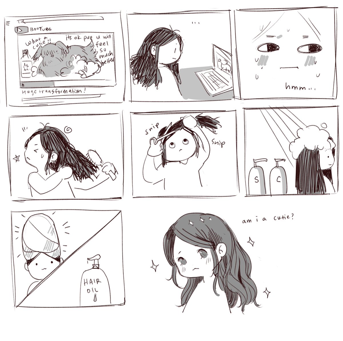 ngl watching a pet grooming video genuinely motivated me to fix my hair again (been neglecting it)