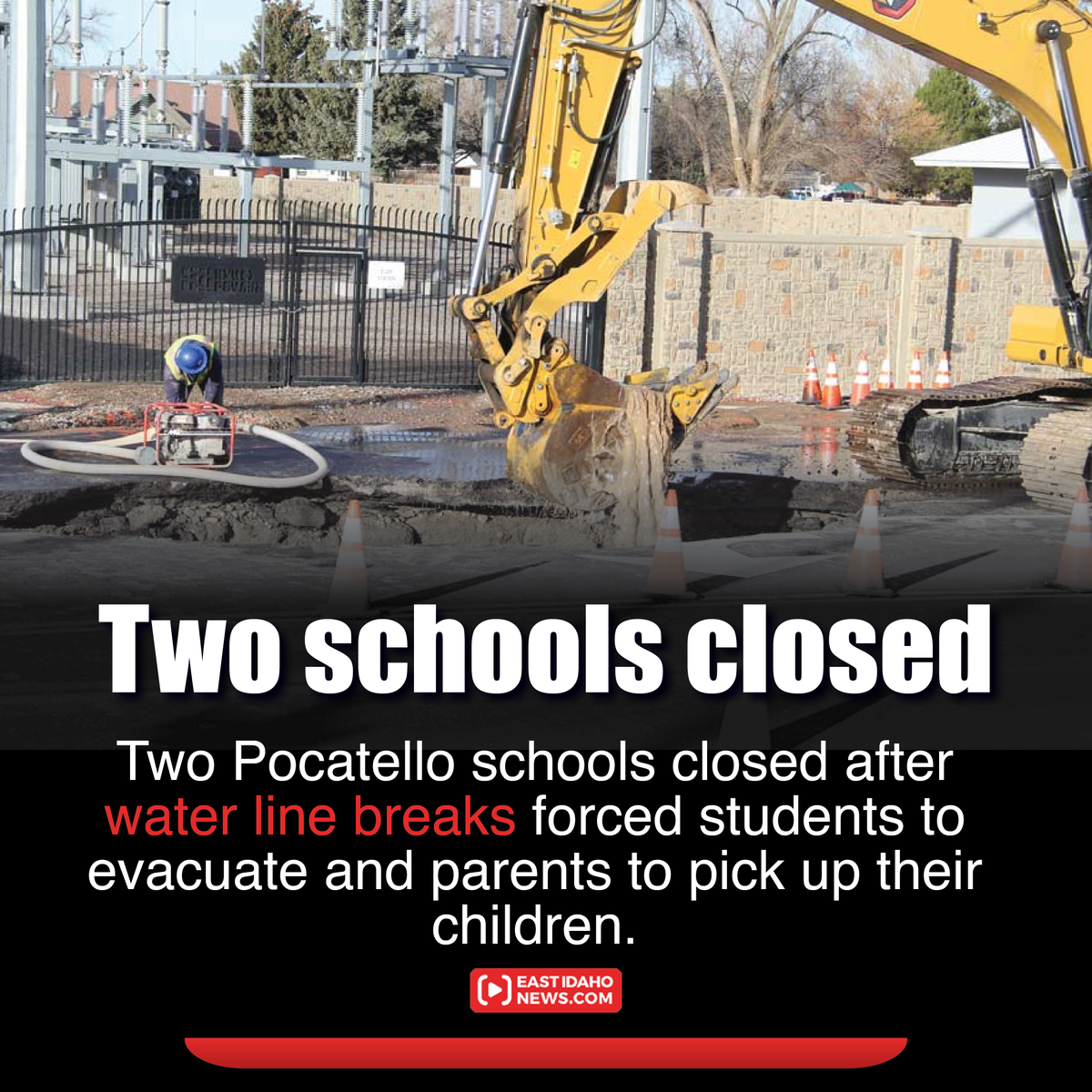 EastIDNews's tweet image. The first water line breakage occurred at the intersection of Pole Line Road and West Eldredge Road, and the second near Bannock Highway and Cheyenne Avenue. By Logan Ramsey

eastidahonews.com/2025/12/two-po…

#EastIdahoNews #Pocatello #SchoolClosure #WaterBreak #CommunitySafety