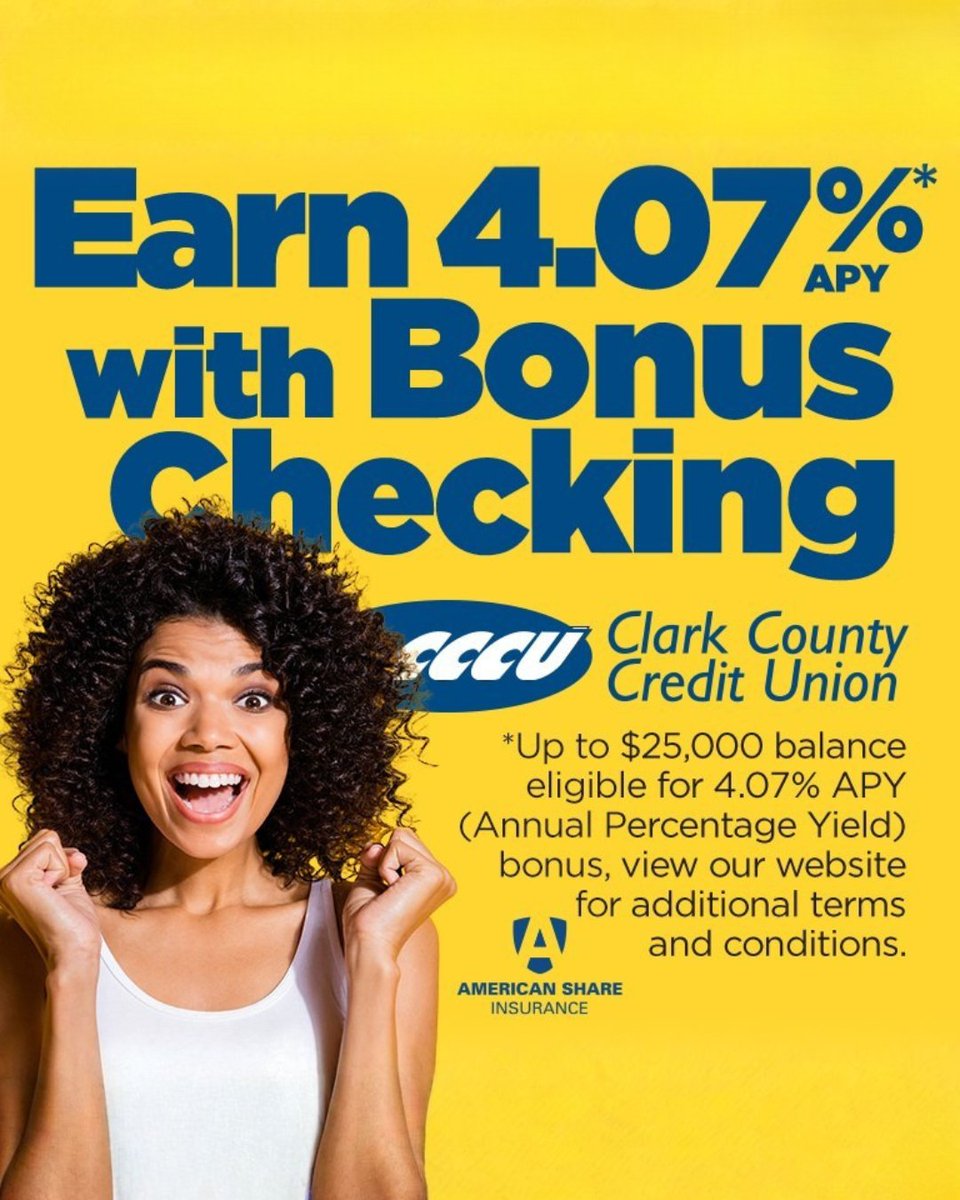 CreateCreditU's tweet image. Looking for a bonus? Open a Bonus Checking account today and earn 4.07% interest! Learn more: brnw.ch/21wYjR8. 

#BonusChecking #CheckingAccount