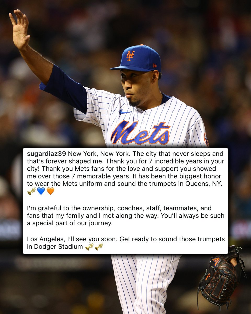 Edwin Díaz bids farewell to Queens 💙