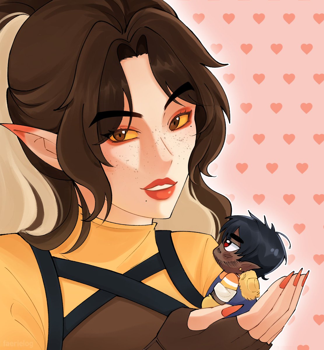 Doyuoll's tweet photo. Ei por cierto ese dibujo era para un Dtiys organizado por @/faerilong
Gané el primer lugar, miren mi premio 🧡🖤

#farcus https://t.co/zA18InHWi6