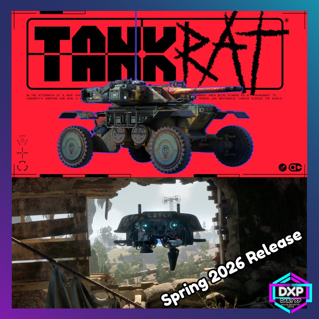 DailyXPOfficial's tweet photo. 🚨 TankRat announced

A single-player PvE vehicular game set in a ruined world where humans live on inside machines.

Switch between agile drones and heavy tanks, scavenge wreckage, and hunt corrupted mech-monsters.

Spring 2026

#TankRat #Goty2025 https://t.co/IkoLzIhbtf