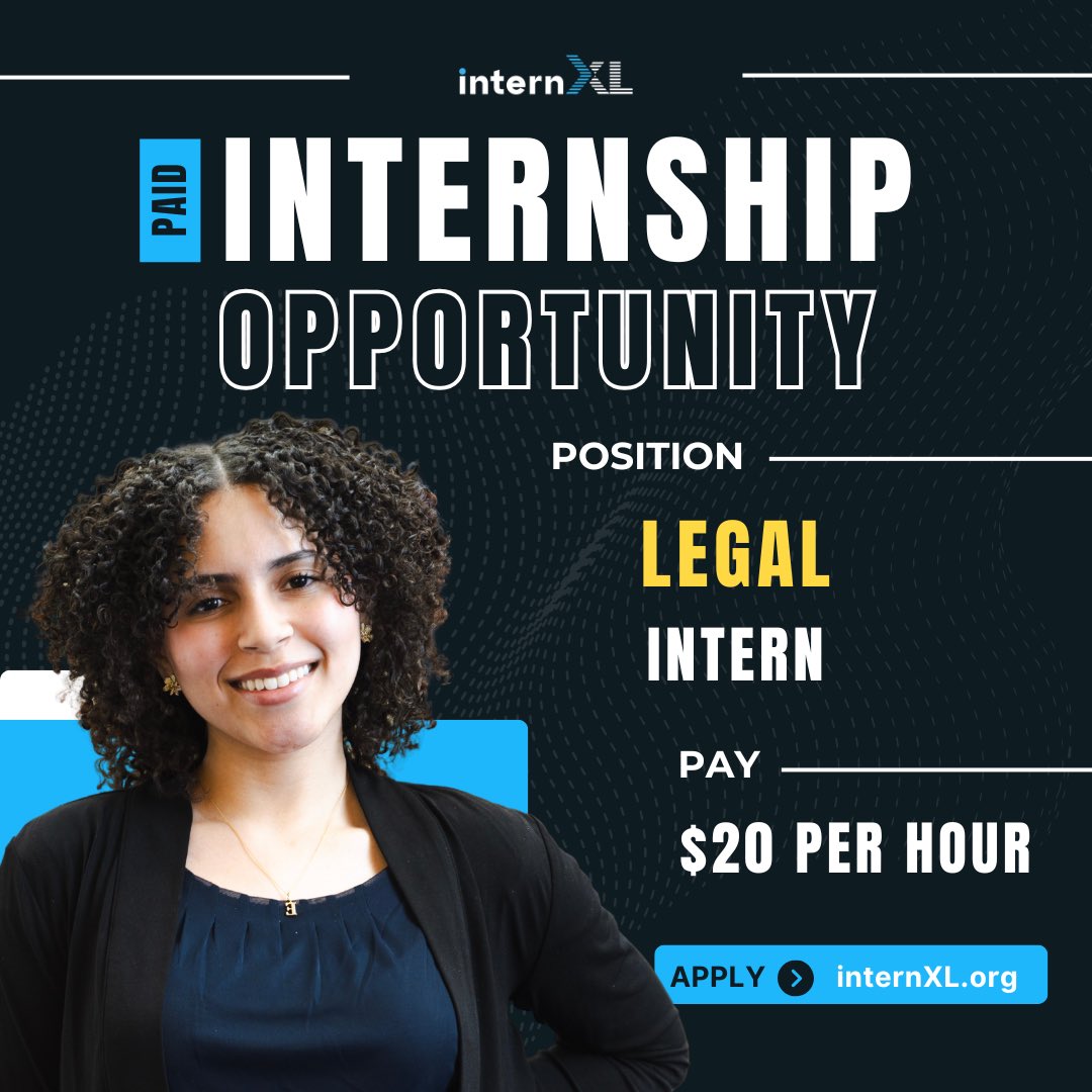 theinternxl's tweet photo. New internship alert ✨

Calling all HBCU grad students. One of our partners is seeking a Legal Intern to join their team.

📍 NYC, hybrid 💰 $20/hour 🤝 Hands-on experience ⏰ Deadline: December 16, 2025

Visit https://t.co/14o6MSQhkz. https://t.co/yA9qtcYvNk