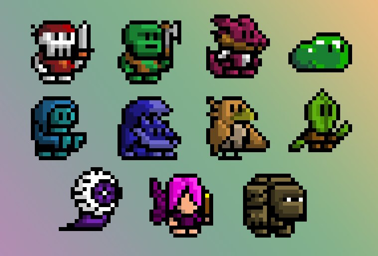 ProperDeveloper's tweet image. A few years ago I was going to make a FireEmblem-styled RPG where you played as the monsters instead.

No idea what happened to that idea...  but I found some of the sprites!