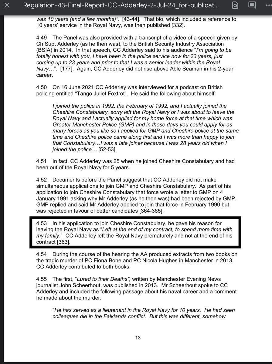 CmdrAdderleyRN's tweet image. Despite lying on his own application about his dismissal from the @RoyalNavy to join @cheshirepolice, NA had no shame in sacking someone for lying on theirs. The height of hypocrisy.

@policeconduct @CPSUK 

northantslive.news/news/northampt…
