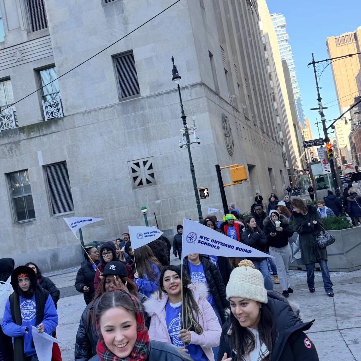 CIOBCitywide's tweet photo. Congratulations to a School Without Walls on their very first College March. It is a beautiful milestone for the school and the seniors. Great job celebrating this important step. #CollegeMarch #SWoW #NYCPublicSchools @NYCSchools @DOEChancellor https://t.co/EFWYq9RWD8