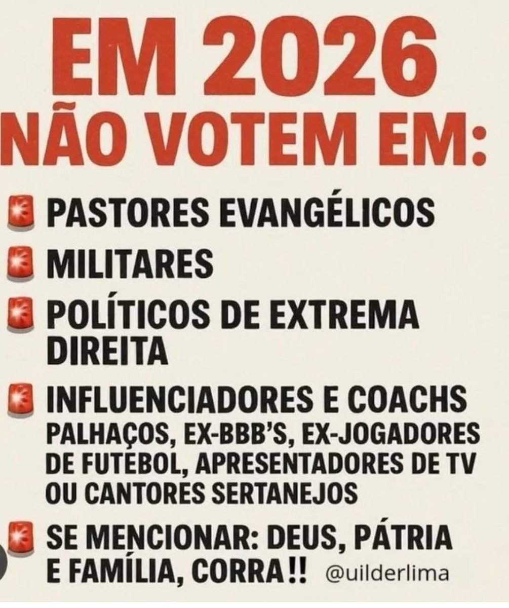O Brasil em 2027 não pode ter esses tipo de lesa pátria no congresso.