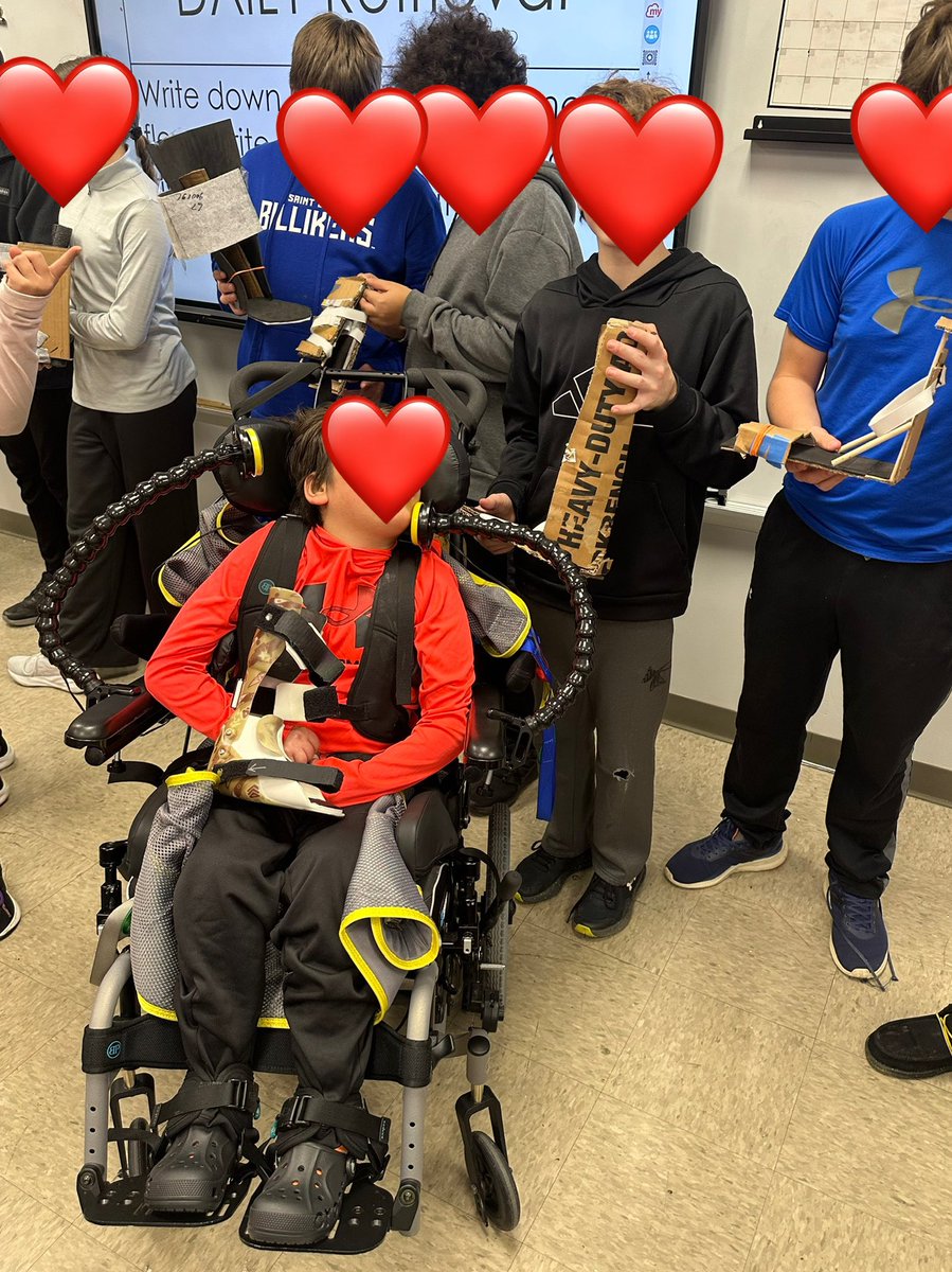 AmberBHaven's tweet image. #pltw design and modeling unit had me tearing up today. 🥹 
I asked the students who wear AFOs to come judge the STEM students’ AFO builds. 
Presenters showed pride, but the real kids beaming were the judges. 😍
1 STEM student posed his brother who brought his real AFO to show