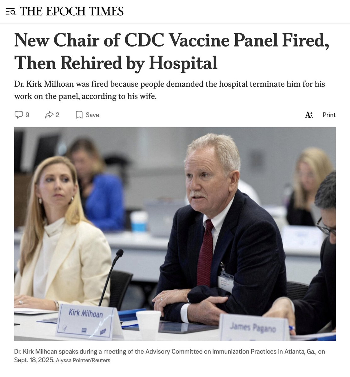 JanJekielek's tweet image. 🚨Fired in a FLASH—then REHIRED in hours! 

Is this this wild CDC vaccine panel twist a first of its kind? Is it a signal that institutions are opening up to some very hard realities they've been ignoring or denying?

I've always found pediatric cardiologist Dr. Milhoan MD. PhD,…