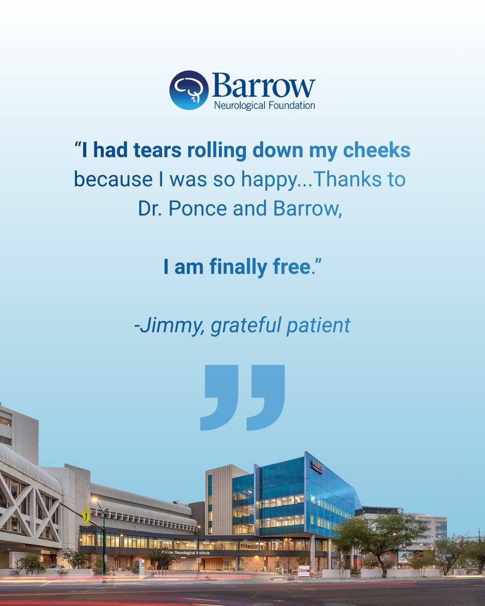 SupportBarrow's tweet image. Each patient testimonial reminds us why we are here. We are so grateful to the brave patients who choose to share their story with us - we are humbled by the support of people like you who make these stories possible. If you have your own Barrow moment you would like to share,…