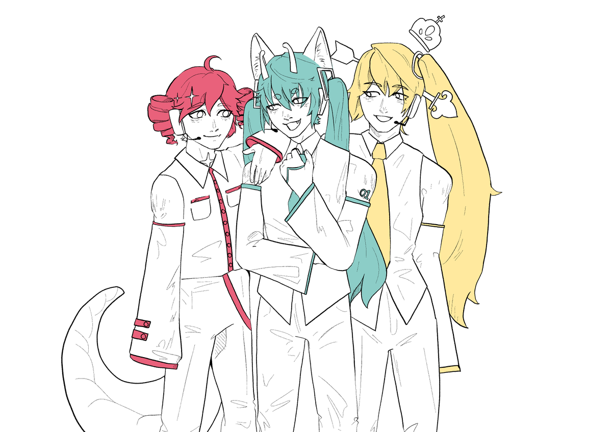 Art trade for <a href="/JonnyRyushi/">Jonny Ryushi | Vtuber 💎| COMMS OPEN 💙</a> , featuring <a href="/AmiLiwami/">Ami-Liwami! ⚜️‼️</a> and <a href="/AnticChannel859/">Antic</a>