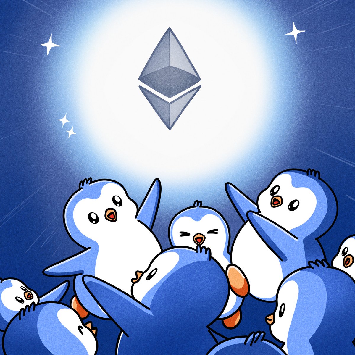 pudgypenguins's tweet image. $PENGU is now live and tradable on @ethereum!