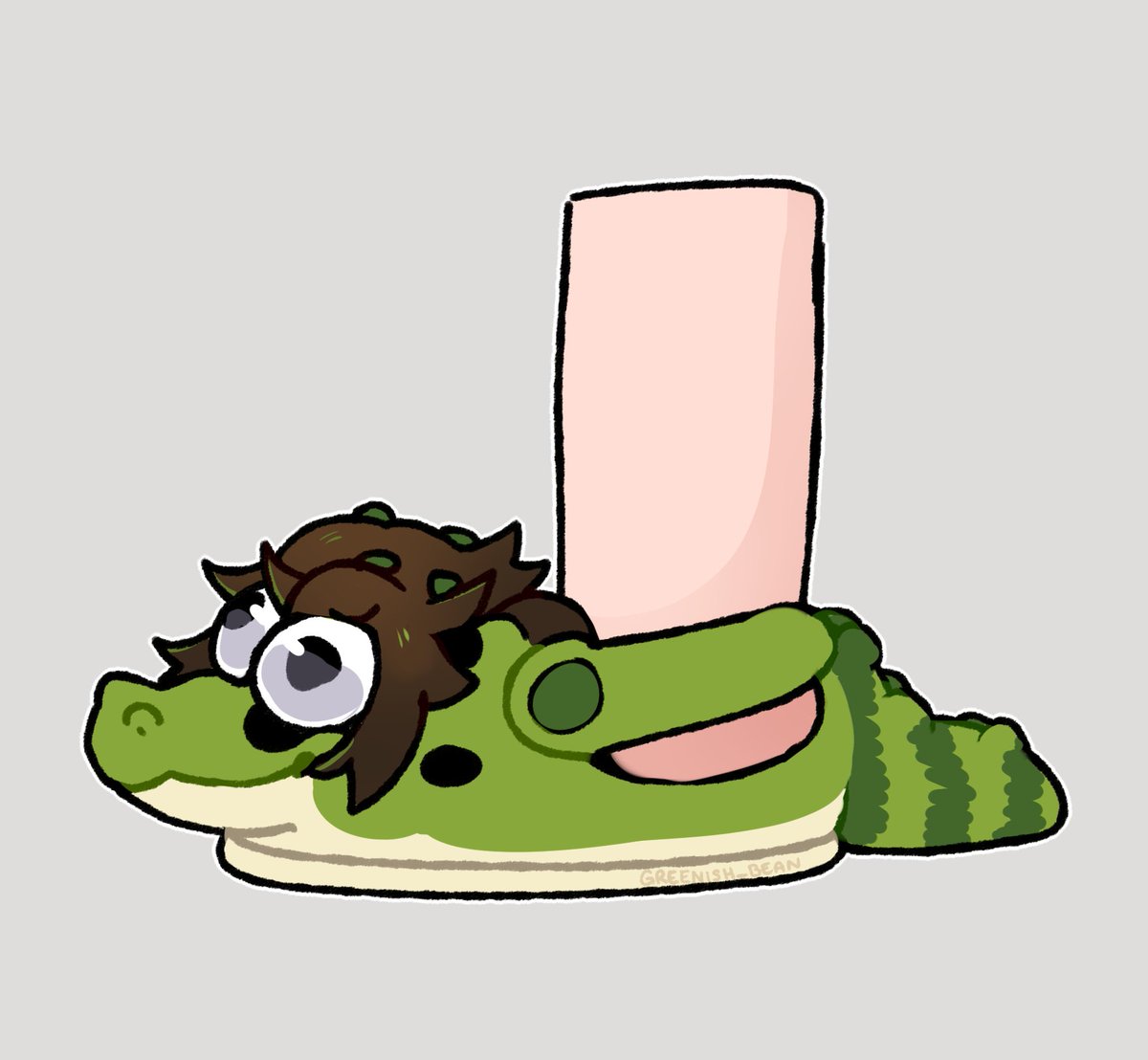 KwynBug's tweet image. Drew my new favourite Croc as a Croc! 🐊🐊🐊
(Im sorry this idea has been sitting in my head for days)  

Your debut was amazing &amp;lt;3  #KAICROCART
Reposting since the art tag was released! 💚