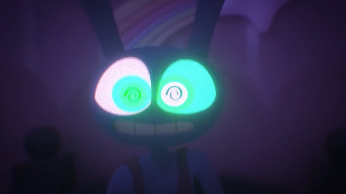 Jax has NEVER smiled like like this before. He must've been so, so close to abstraction then. Just a nail away from fully transforming, from how peaceful the hallucination trip looked like. He must've ACHINGLY missed Kaufmo and Ribbit for him to lose his mind from grief like this