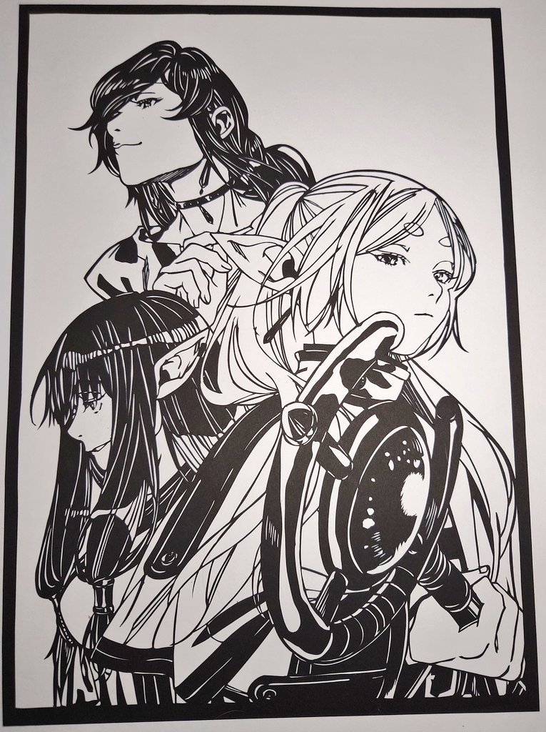 完成しました(^-^)ﾉ アニメ2期も楽しみです！！☺️ #切り絵 #葬送の