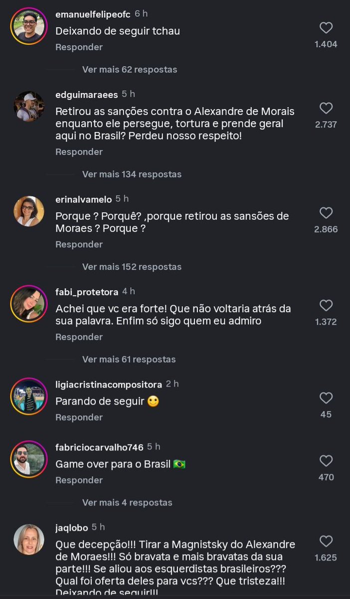 JFreiress_'s tweet image. Se você quer se divertir, vá à última postagem do Trump no Instagram e veja os comentários dos bolsonaristas chorando porque o Trump tirou a LeiMagnitsky contra o Alexandre de Moraes. O Trump deve estar muito preocupado porque o emanuelfelipeofc deixou de segui-lo.