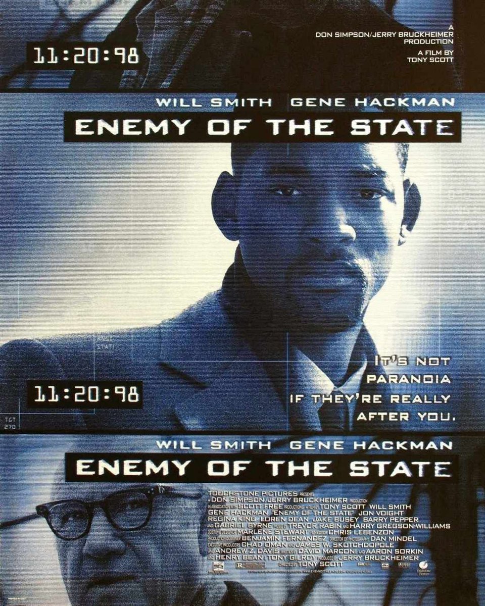 newbeverly's tweet image. Tony Scott's high-powered suspense thriller ENEMY OF THE STATE (1998) screens in 35mm next Friday, December 19th, at 2:00pm. Tickets: buff.ly/alCsHYD