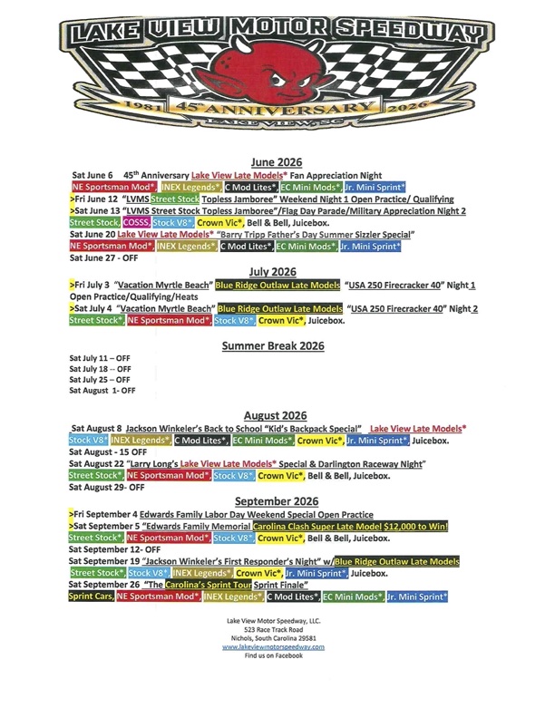 Lake View Motor Speedway tweet media