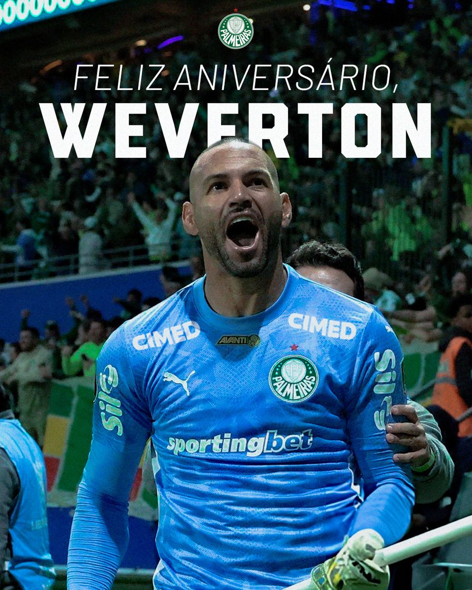 Palmeiras's tweet image. Hoje é seu dia, Paredão! 🧤🥳

Dono de um currículo invejável horando nossas cores, Weverton completa mais um ano de vida! Felicidades, craque! 💚