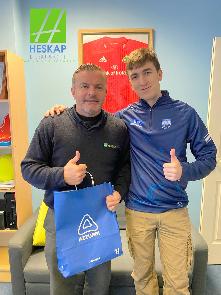 Goodbye and good luck, Mathis! 👋✨

Rory was on hand last week to present Mathis with some local gifts from "The Déise" before he set off. It’s been a pleasure having you with us.

All the best from the whole Heskap team! 🚀
#azzurri #supportlocal #waterford