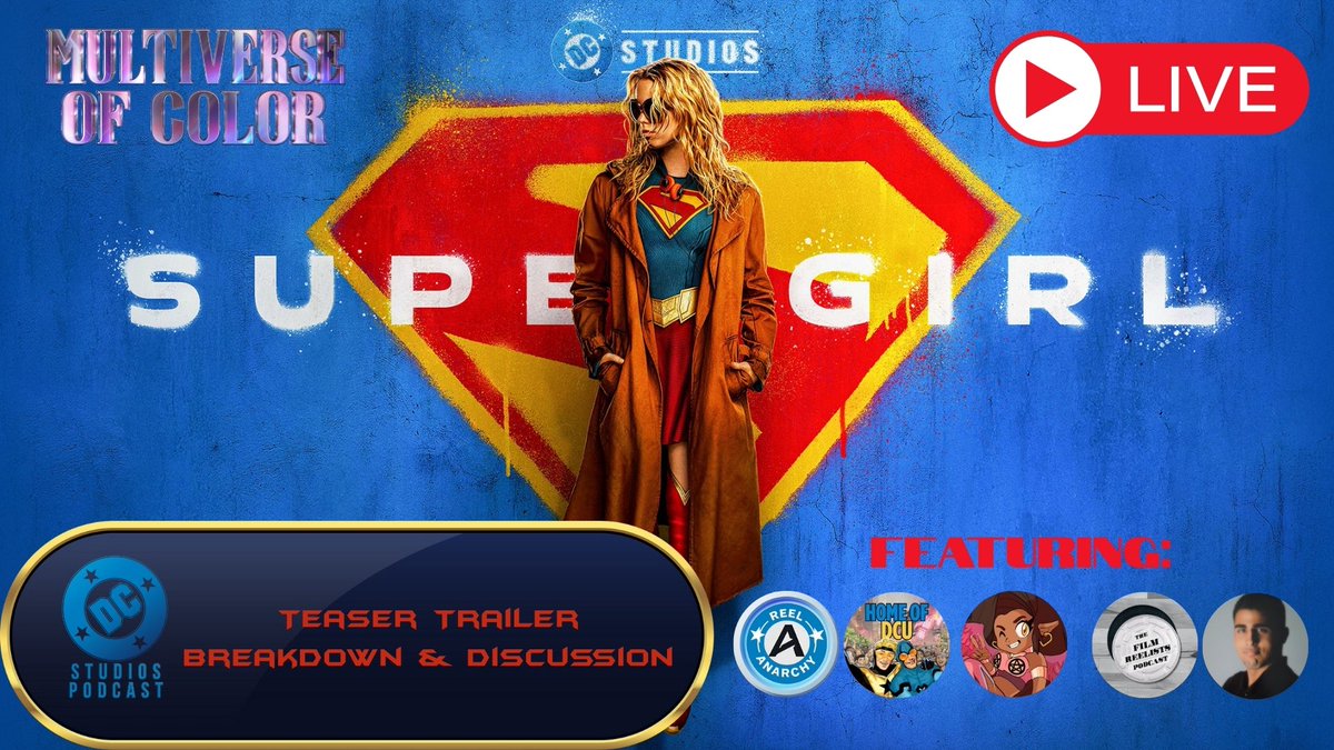 #DC Studios Podcast: #Supergirl Trailer Discussion &amp; Breakdown With <a href="/filmreelists/">The Film Reelists</a> <a href="/homeofdcu/">Home of DCU</a> <a href="/glimmeringharpy/">Raya (she/her) 🙋🏽‍♀️</a> <a href="/ReelAnarchy/">Reel Anarchy</a> <a href="/AndyBehbakht/">Andy Behbakht</a>! bit.ly/DCSPSupergirlT… @jamesgunn

#SupergirlTrailer #SupergirlMovie #SupergirlFilm #DCU