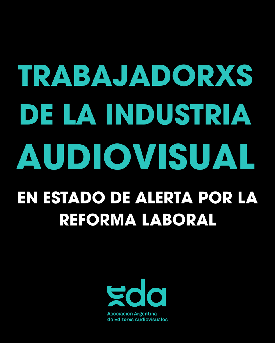 EDAeditores's tweet photo. 📢El proyecto de ley de Reforma Laboral atenta contra la cultura y la industria cinematográfica!
#cinenacional #ReformaLaboral #incaa #industrianacional #EditorxsAudiovisuales https://t.co/hLmfayprUZ