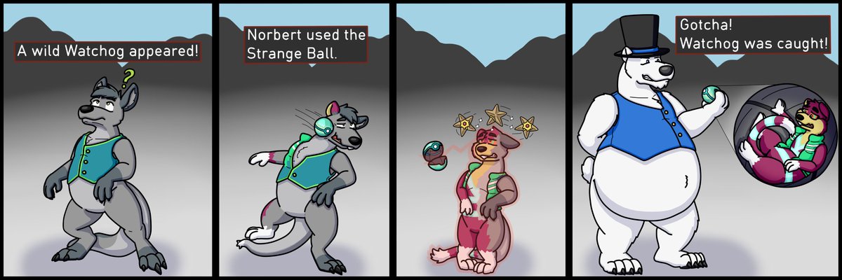Weazel751's tweet image. My buddy @DatBlueYoshi is an avid shiny collector, so I just knew that when I saw a wild @GrooKangaroo - I mean, a wild shiny Watchog - I just had to catch it for his collection~