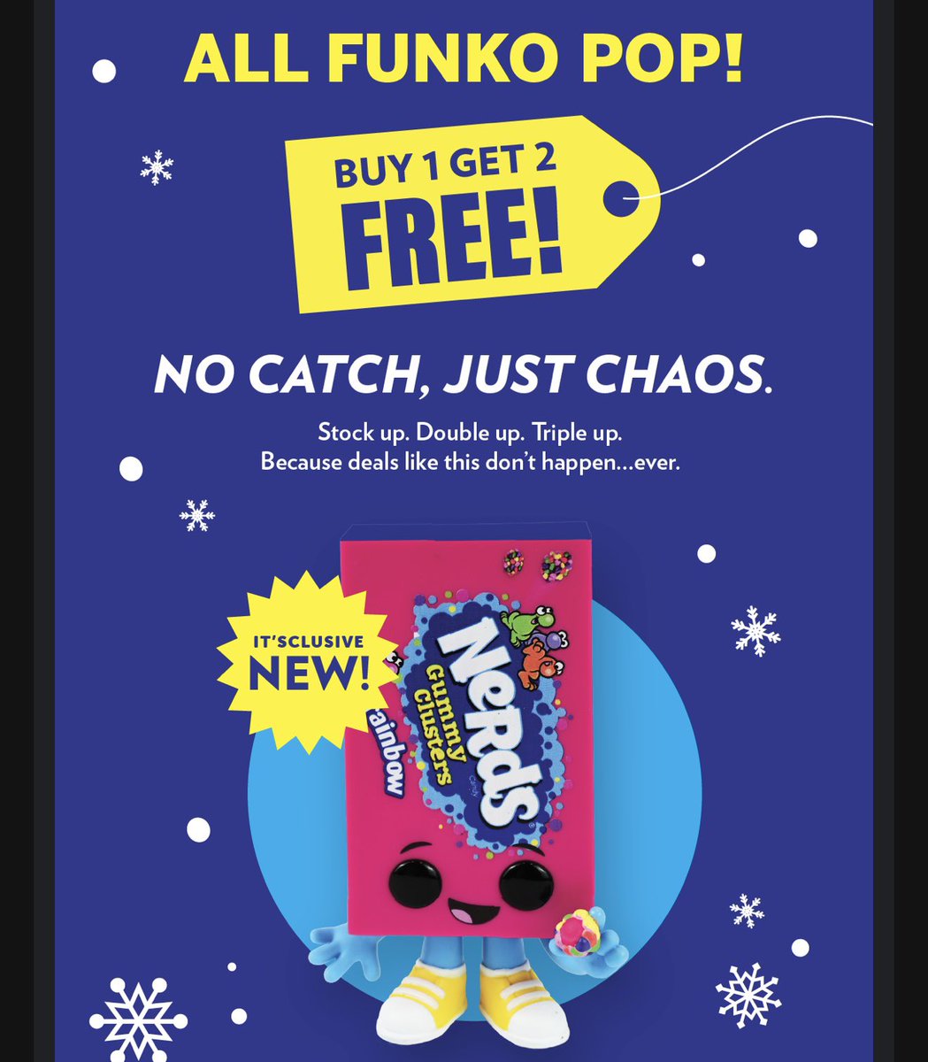 DisTrackers's tweet image. IT’SUGAR exclusive Nerds Gummy Cluster is available online! You can Buy 1 &amp;amp; Get 2 Pops free!
.
itsugar.com/collections/it…
.
#Nerds #Funko #FunkoPop #Collectibles #DisTrackers