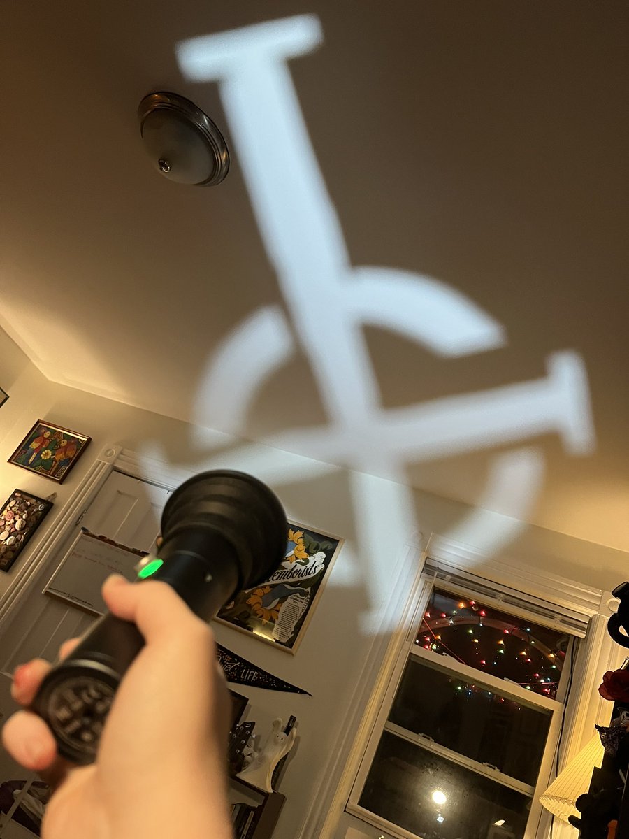 Lemmielem's tweet photo. Do you think if I shine this outside it will call Perpetua to me like the bat signal? https://t.co/7Pru7QwkBo