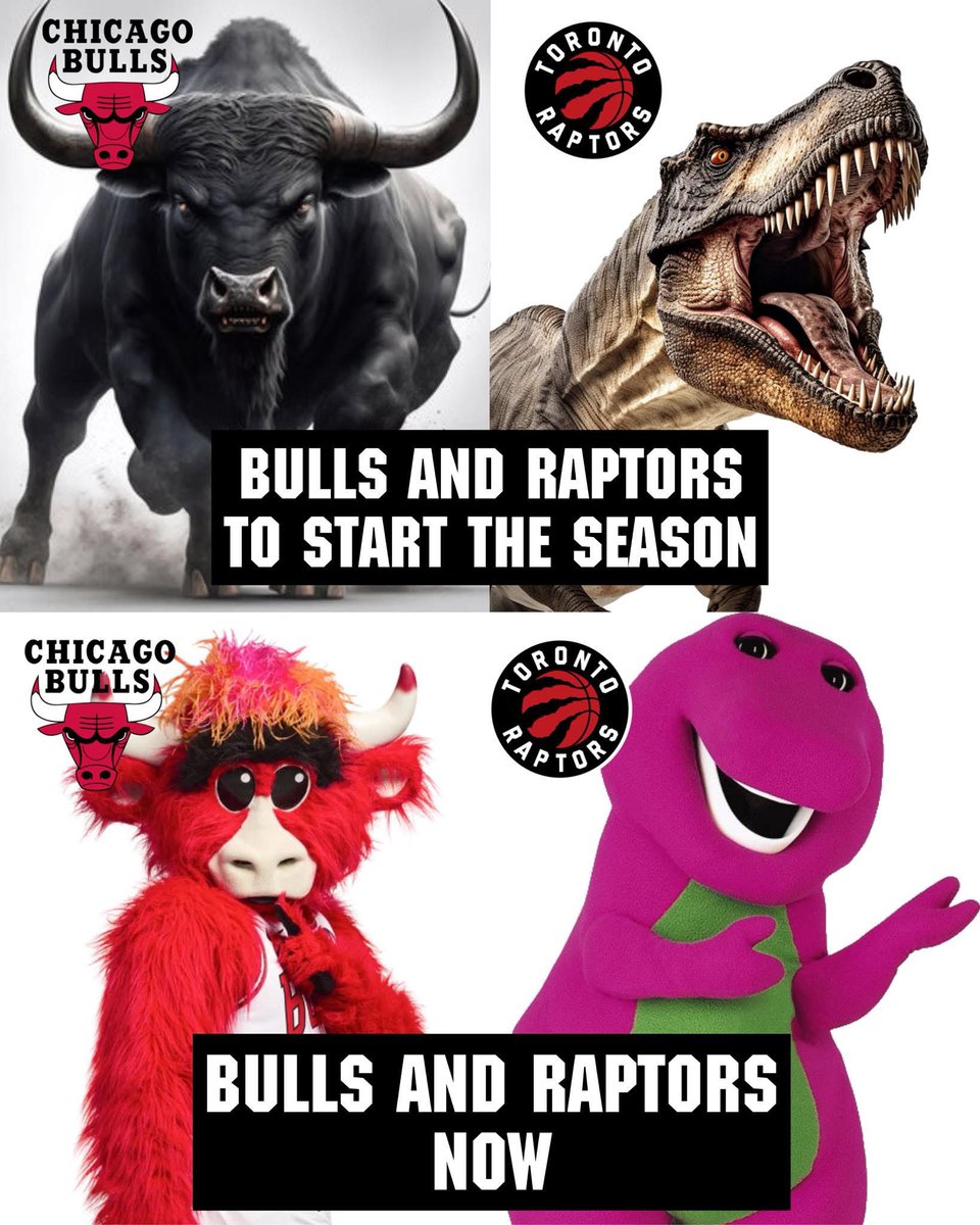 The Raptors are on a 4-game losing streak while the Bulls are on a 7-game losing streak 😭