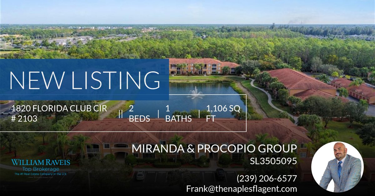 NaplesProcopio's tweet image. 📍 New Listing 📍 Take a look at this fantastic new property that just hit the market located at 1820 Florida Club Cir # 2103 in Naples. Reach out here or at (239) 206-6577 for more information homeforsale.at/1820_FLORIDA_C…