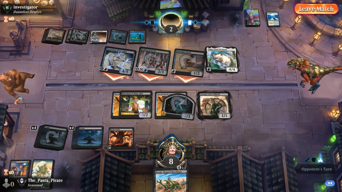 ThePastaPirate's tweet image. ☠️🏆Mono Black🏆☠️

1) 1x Day/Drill/Realm/Tunnel: high-value bomb rares

2) 2x Warship: attacks/blocks on most boards

3) 16 lands kept the action coming with my low curve

4) 4x Inspector: chip damage chump-blocker

Draft: 17lands.com/draft/303b76e3…

Games: 17lands.com/details/303b76…