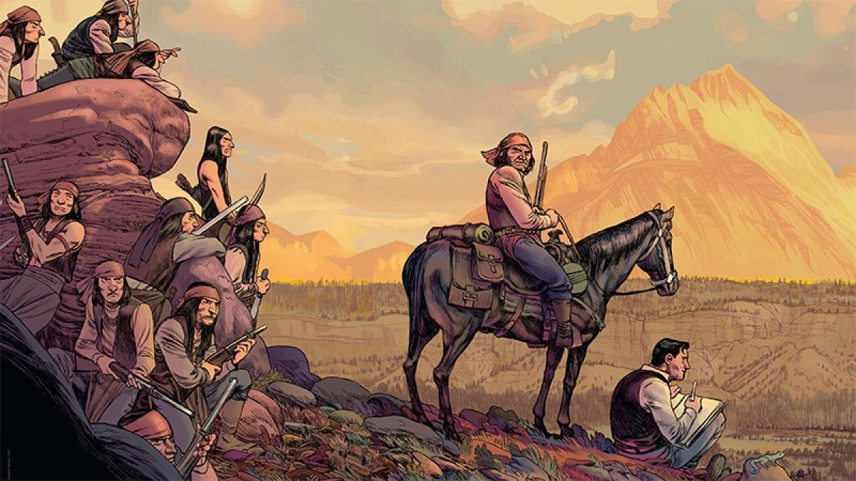 stripland_BENL's tweet image. De vertaling van #Remington 1885 mogen we in maart 2026 verwachten bij #Standaard Uitgeverij. Tekenwerk van #SagarFornies op scenario van #JosepMaríaPolls. Over de legendarische ontmoeten tussen illustrator #FredericRemington en #Geronimo, het laatste grote #Apache-opperhoofd.