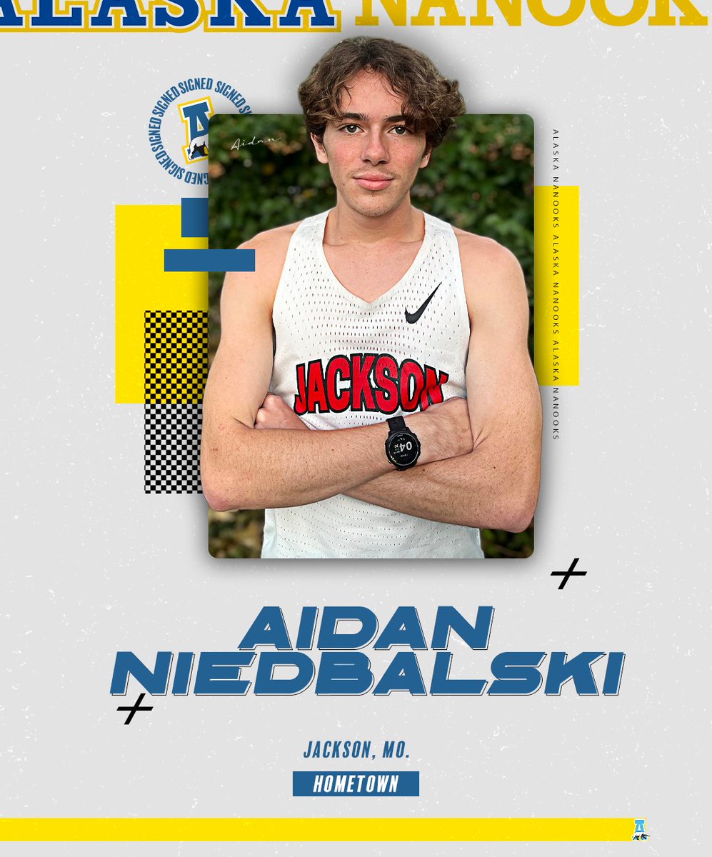 NanooksXC's tweet photo. The Nanooks have officially signed Aidan Niedbalski for next season!

Niedbalski, from Jackson, Mo., is the fourth announced addition for the Nanooks, and he joins his sister Emma in joining the Nanooks!

#NanookNation x #SigningDay https://t.co/D5EvEpNRFH