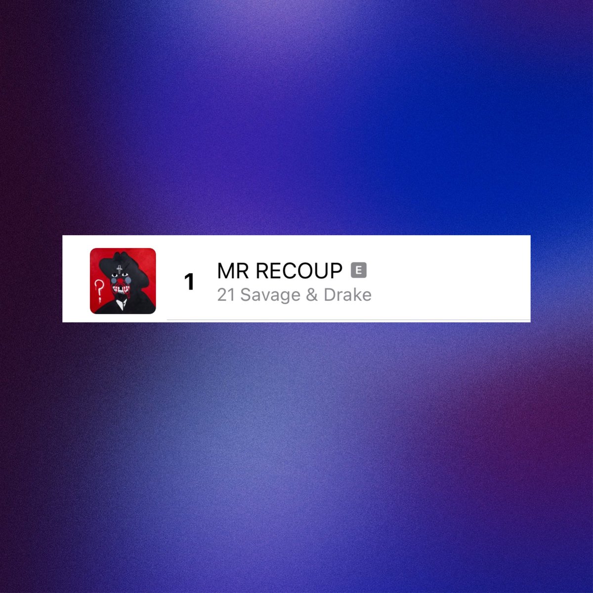 PopBase's tweet image. ‘MR RECOUP’ by 21 Savage &amp;amp; Drake is now the #1 song on the US Apple Music Hip-Hop/Rap chart.